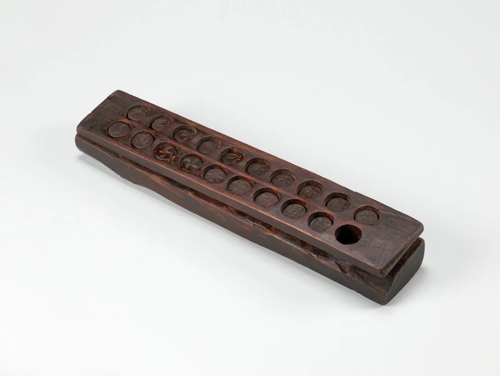 Joseon wooden dasikpan sweets mold, Korean tteoksal rice-cake stamp