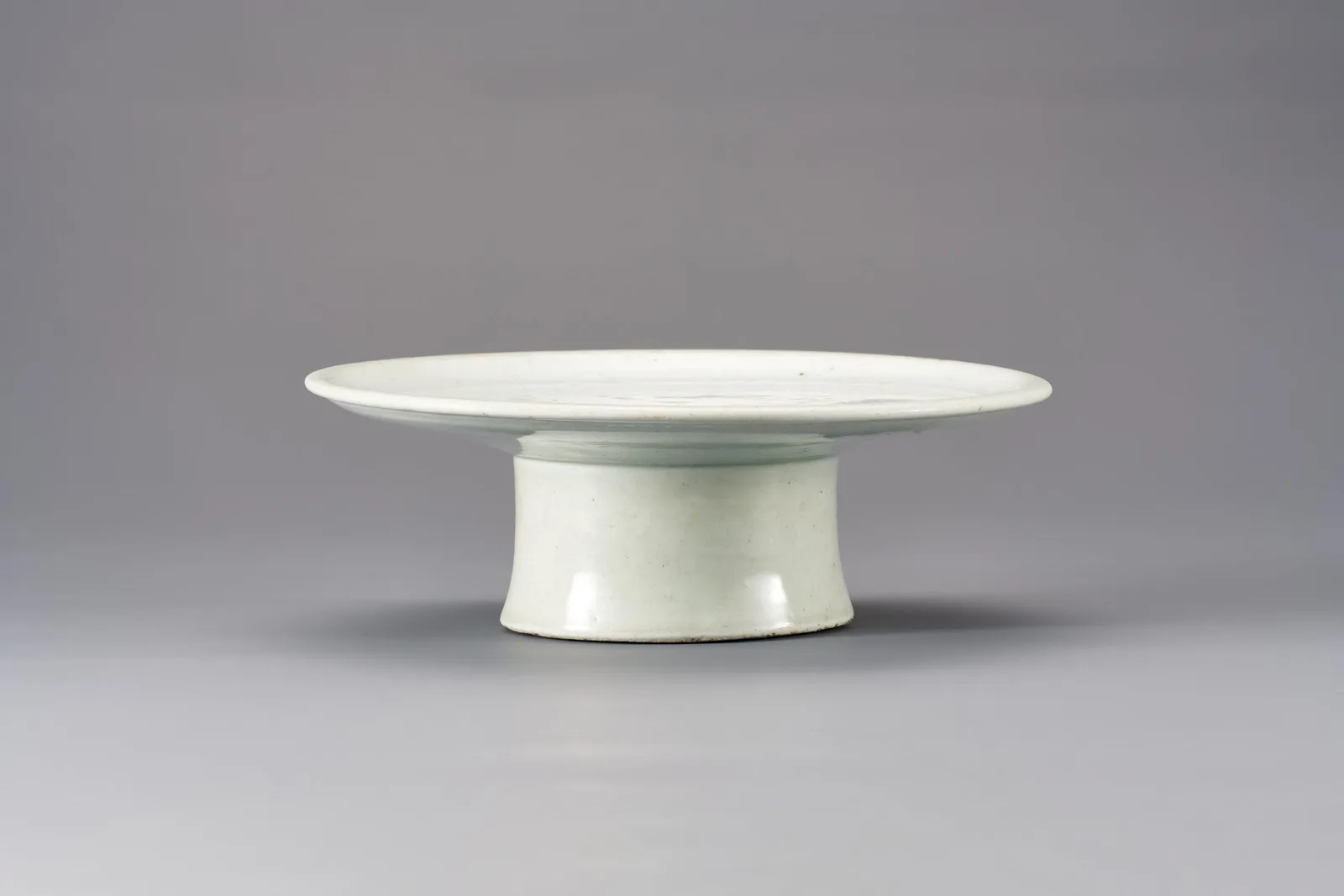 High-footed Joseon white porcelain ritual dish, Korean antique