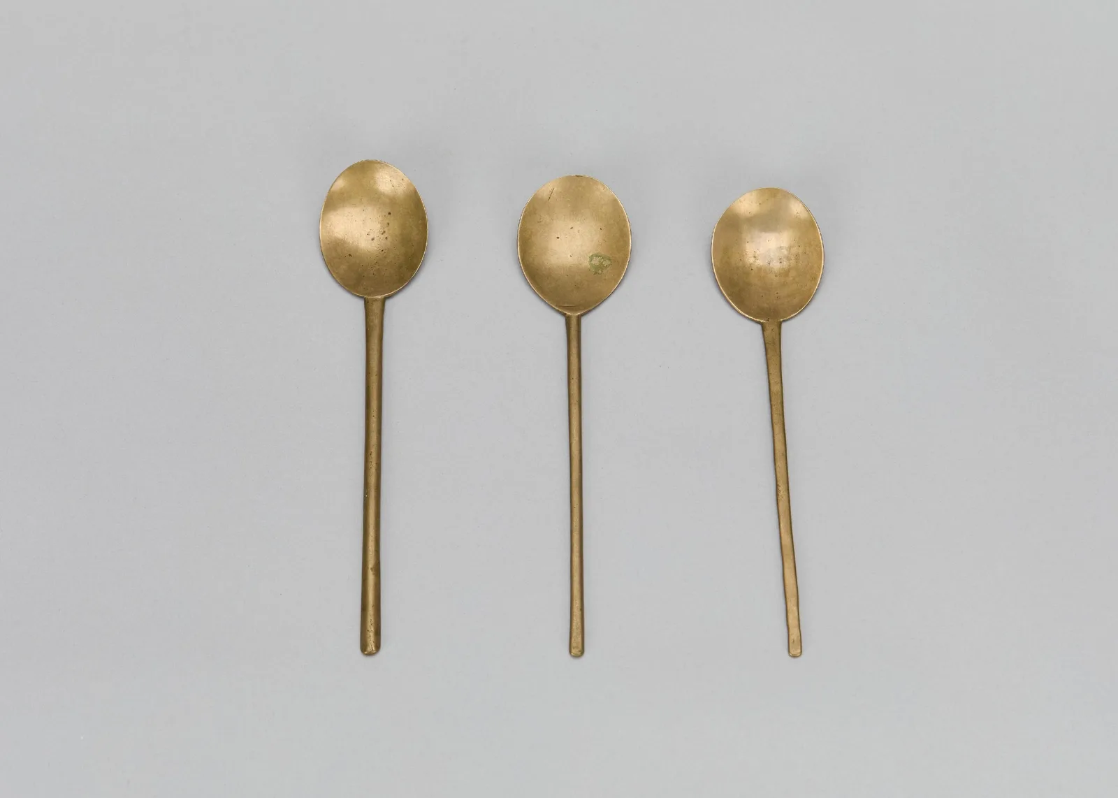 Antique Korean yugi brass spoons, Joseon brassware