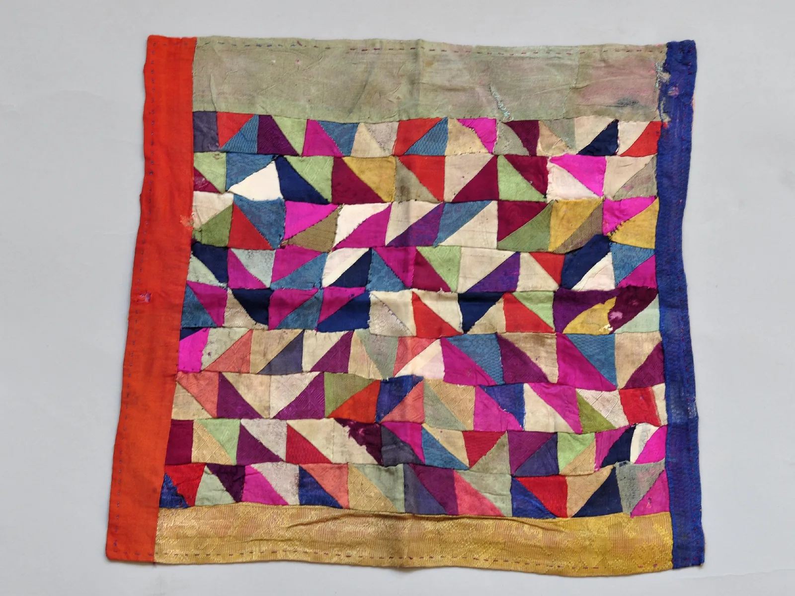 Silk jogakbo patchwork wrapping cloth, Korean antique textile